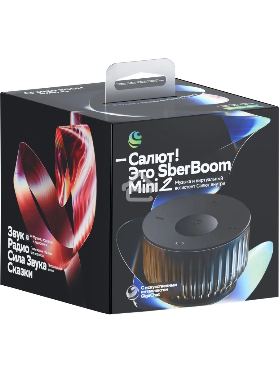 Умная колонка Sber Boom Mini 2 SBDV-00250A Салют черный 5W Mono BT/Wi-Fi