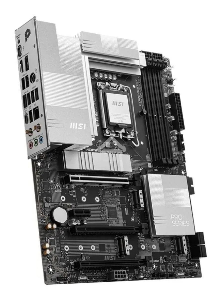 Материнская плата MSI PRO Z890-P WIFI, LGA 1851, Intel Z890, 4xDDR5, 4xSATA, 4xM.2, 1xPCIe 5.0 x16, 2xPCIe 4.0 x4, 1xPCIe 3.0 x1, 1xHDMI, 1xDP, 1xUSB-C Thunderbolt 4, 1xUSB-C 3.2 Gen 2, 1x 5Gb LAN, 2xUSB-A 3.2 Gen 1, 1xUSB-A 3.2 Gen 2, 4xUSB-A 2.0, 3x3.5 