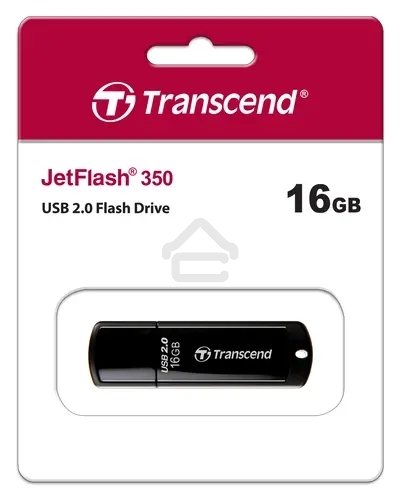 Флешка USB Transcend JetFlash 350 (TS16GJF350), 16Gb, USB 2.0, R/W 15/7, черный