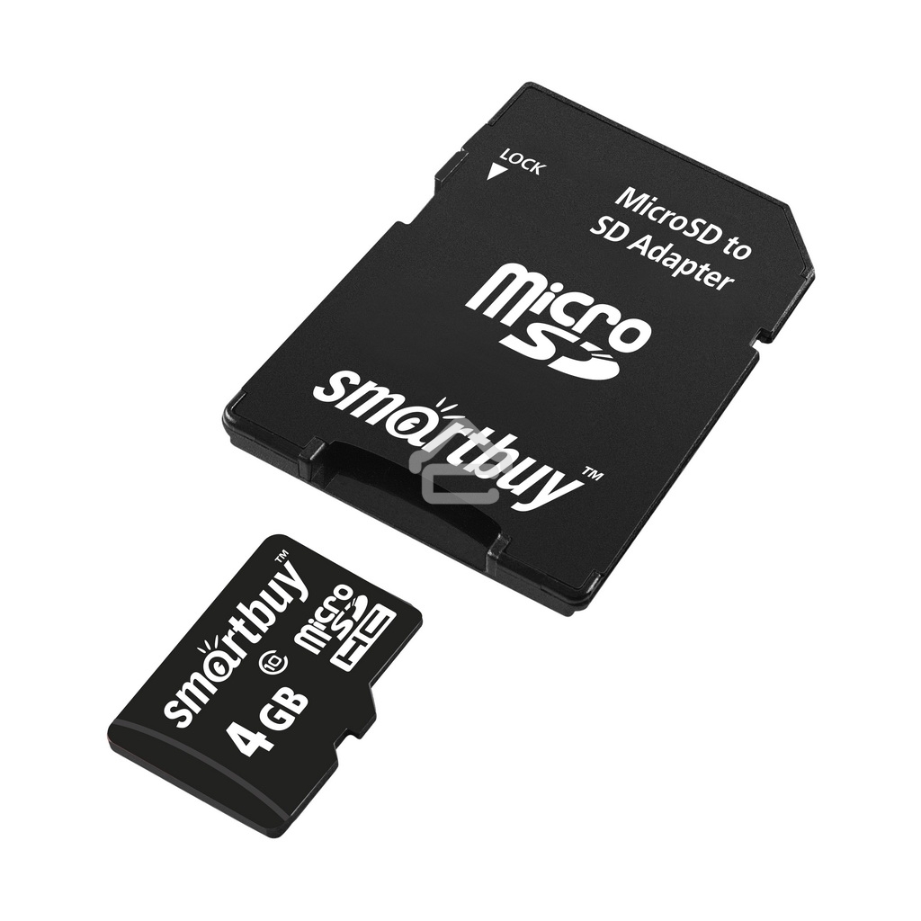 Флеш карта microSD 4Gb Smartbuy microSDHC Class 10 (SD адаптер)