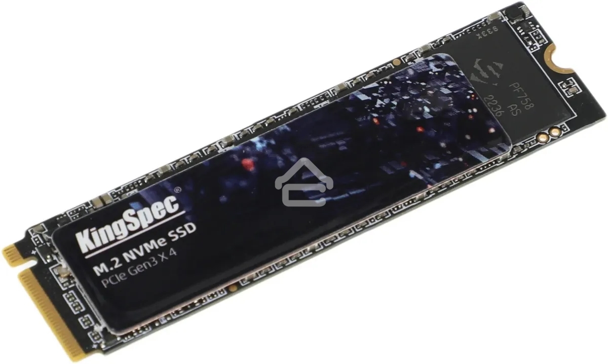 Накопитель SSD KingSpec NE-512, 512Gb, M.2 2280, PCIe 3.0 x4, NVMe, R/W 2400/1700