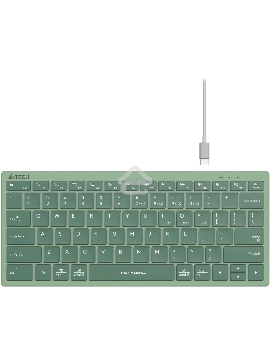 Клавиатура A4Tech Fstyler FBX51C зеленый USB беспроводная BT/Radio slim Multimedia
