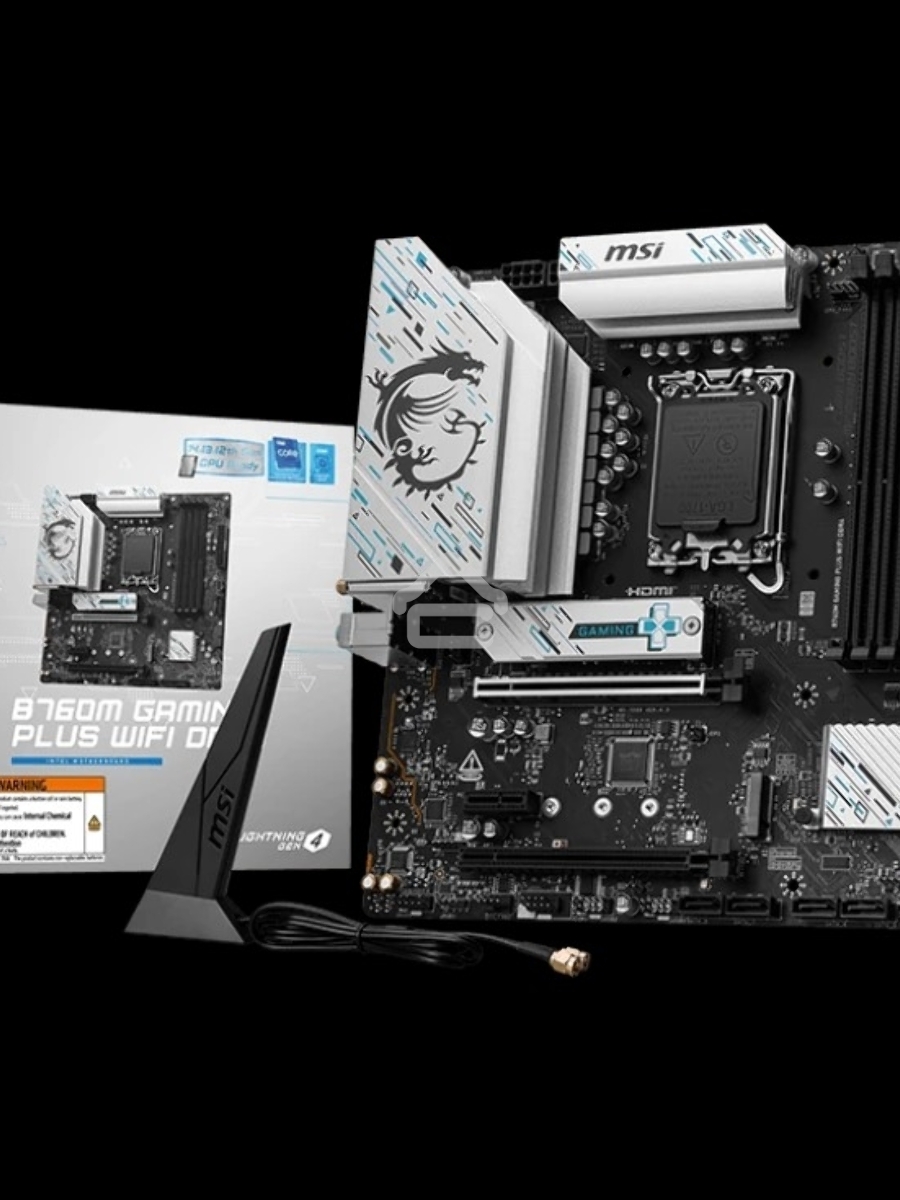 Материнская плата MSI B760M GAMING PLUS WIFI DDR4, LGA1700, Intel B760, 4xDDR4, 4xSATA, 2xM.2, 1xPCIe 4.0 x16, 1xPCIe 4.0 x4, 2xPCIe 3.0 x1, 2xDP, 2xHDMI, 1x2.5Gb LAN, Wi-Fi 6E, Bluetooth 5.3, 4xUSB-A 5Gbps, 6xUSB-A 2.0, 3x3.5 мм, 7.1, mATX