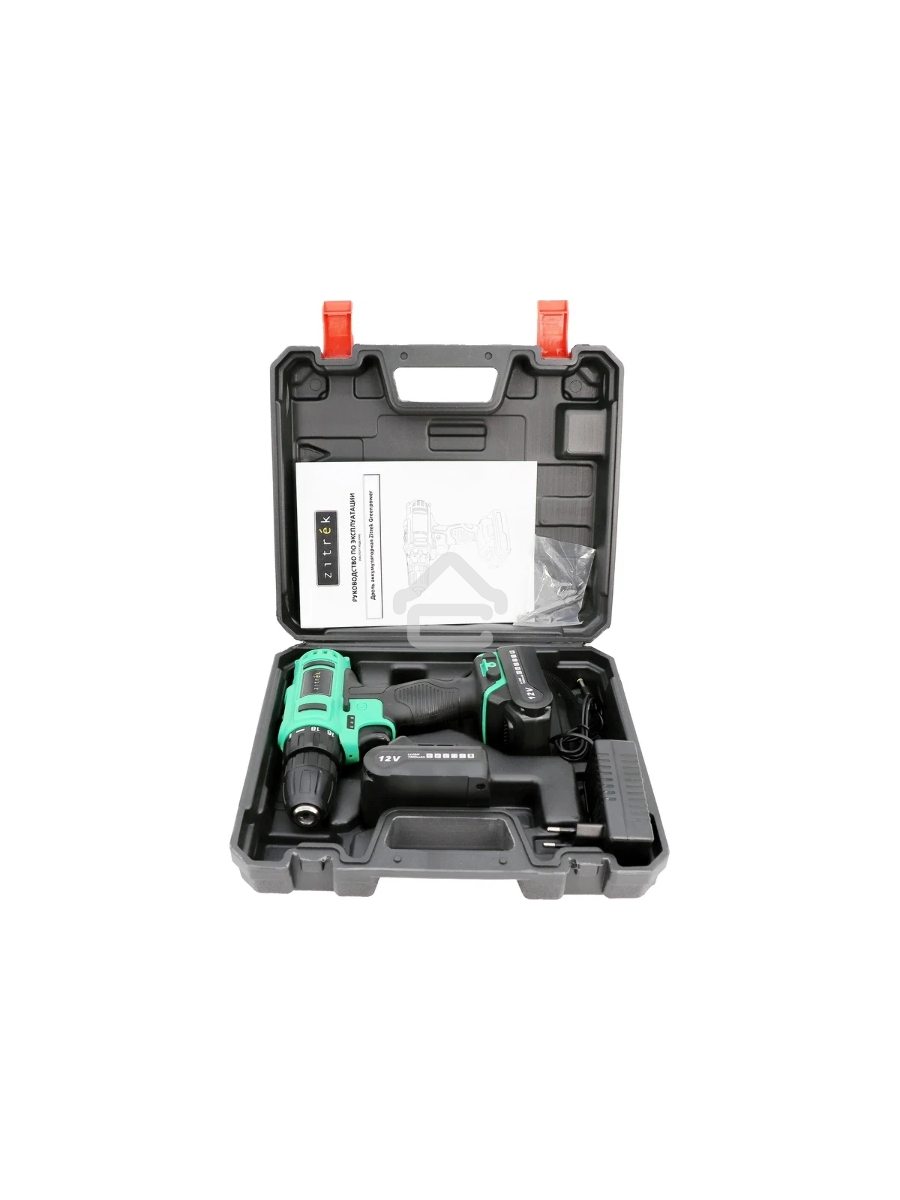 Дрель-шуруповерт Zitrek Greenpower 12-Li 063-4074, Аккумуляторная, 12В, 2 АКБ, Кейс