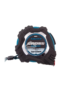 Рулетка Magnetisch, 5 м х 25 мм обрезиненный корпус,автоматическая фиксация GROSS 32572