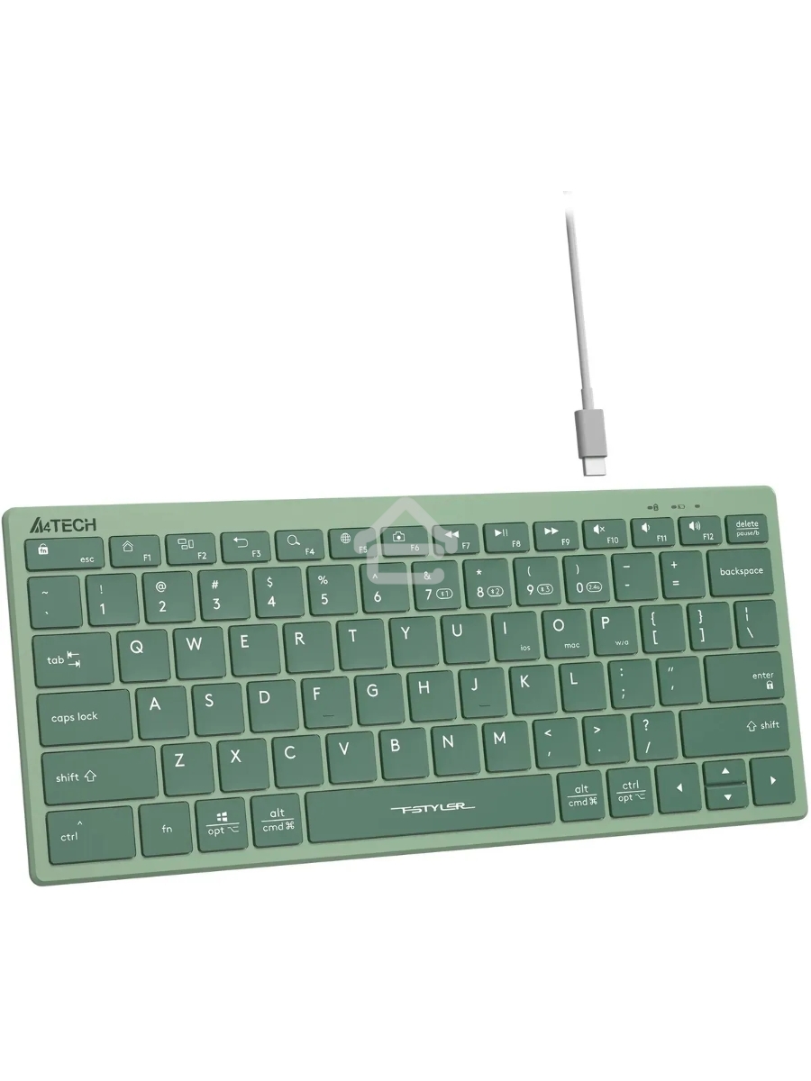 Клавиатура A4Tech Fstyler FBX51C зеленый USB беспроводная BT/Radio slim Multimedia