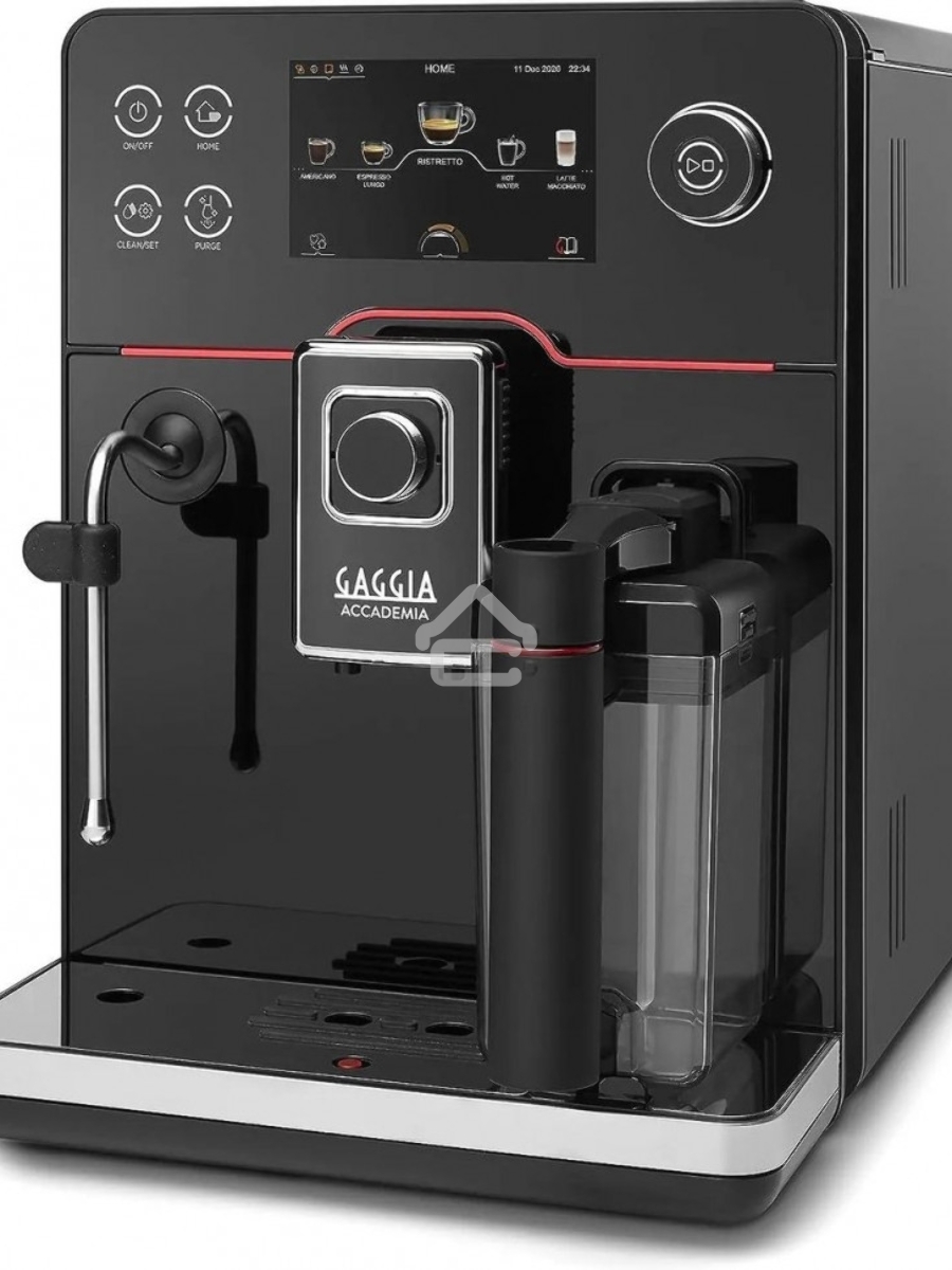 Кофемашина автоматическая Gaggia RI9781/01 NEW ACCADEMIA GLASS чёрный, молотый/зерновой, 1.6 л, 1900 Вт, 15 Бар