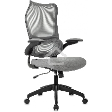 Кресло руководителя Бюрократ Sigma 1 серый, сетка/ткань, крестов. пластик