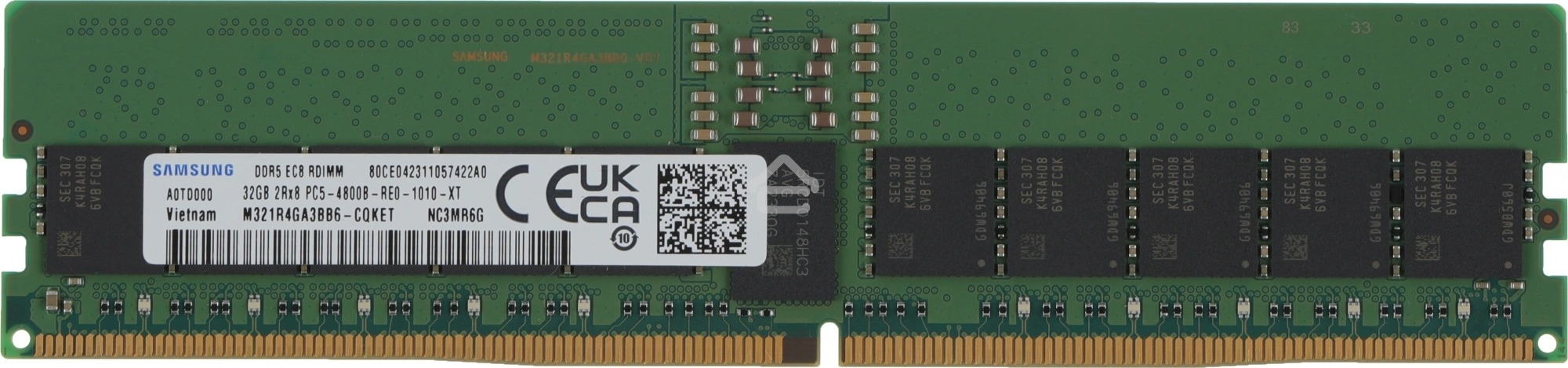 Оперативная память Samsung, DDR5, 32Gb (1x32Gb), 4800MHz, CL40, ECC, RDIMM, OEM