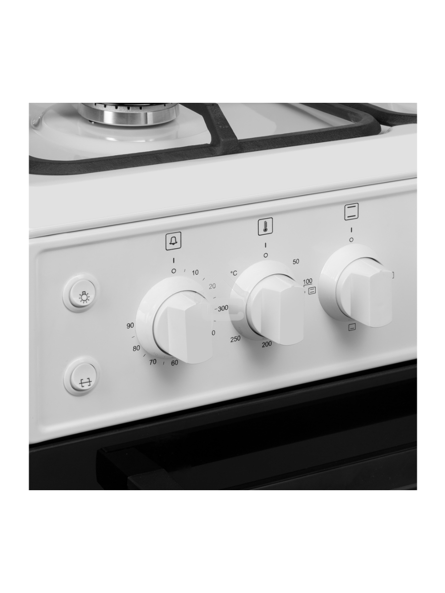 Плита комбинированная Maunfeld MGC60ECW04 белый, газовых конфорок 4 шт, духовка электрическая 65 л, 60 см x 88 см x 65 см