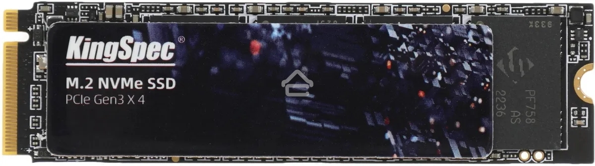 Накопитель SSD KingSpec NE-512, 512Gb, M.2 2280, PCIe 3.0 x4, NVMe, R/W 2400/1700