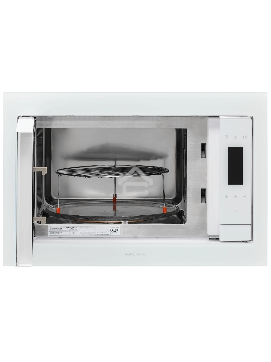 Микроволновая печь встраиваемая Krona ESSEN 60 WH DOTS белый, 31 л, 1000 Вт, переключатели - сенсор