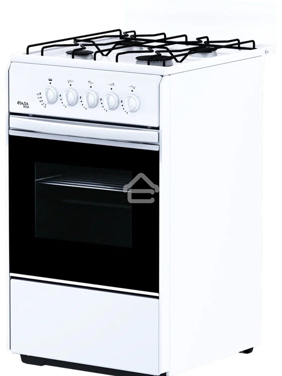 Плита газовая Лада Nova RG 24039 W белый, конфорок 4 газовых, духовка 50 л, 50 см x 85 см x 60 см