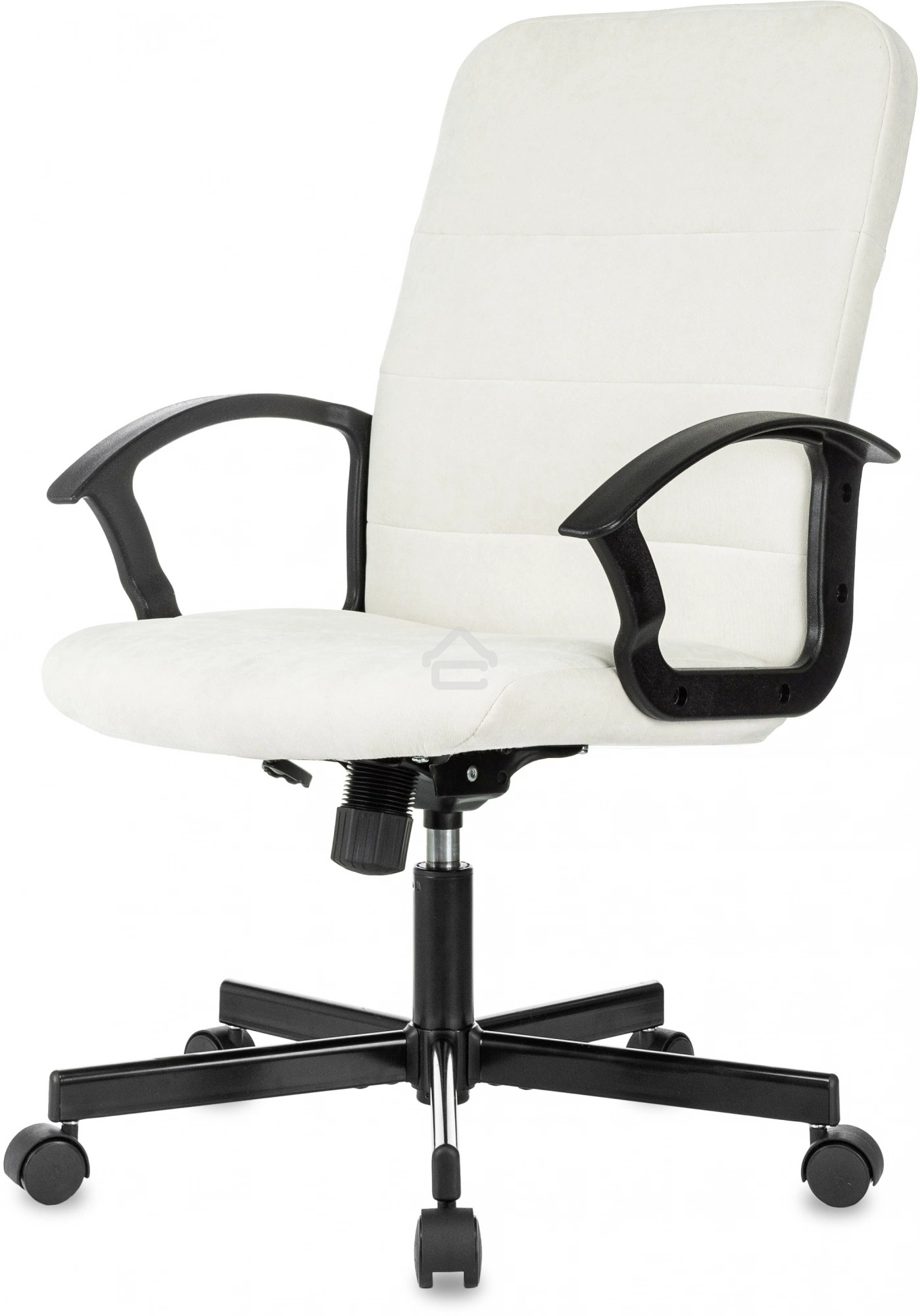 Кресло компьютерное Бюрократ Triest Fabric молочный Velvet 20 крестов. металл черный