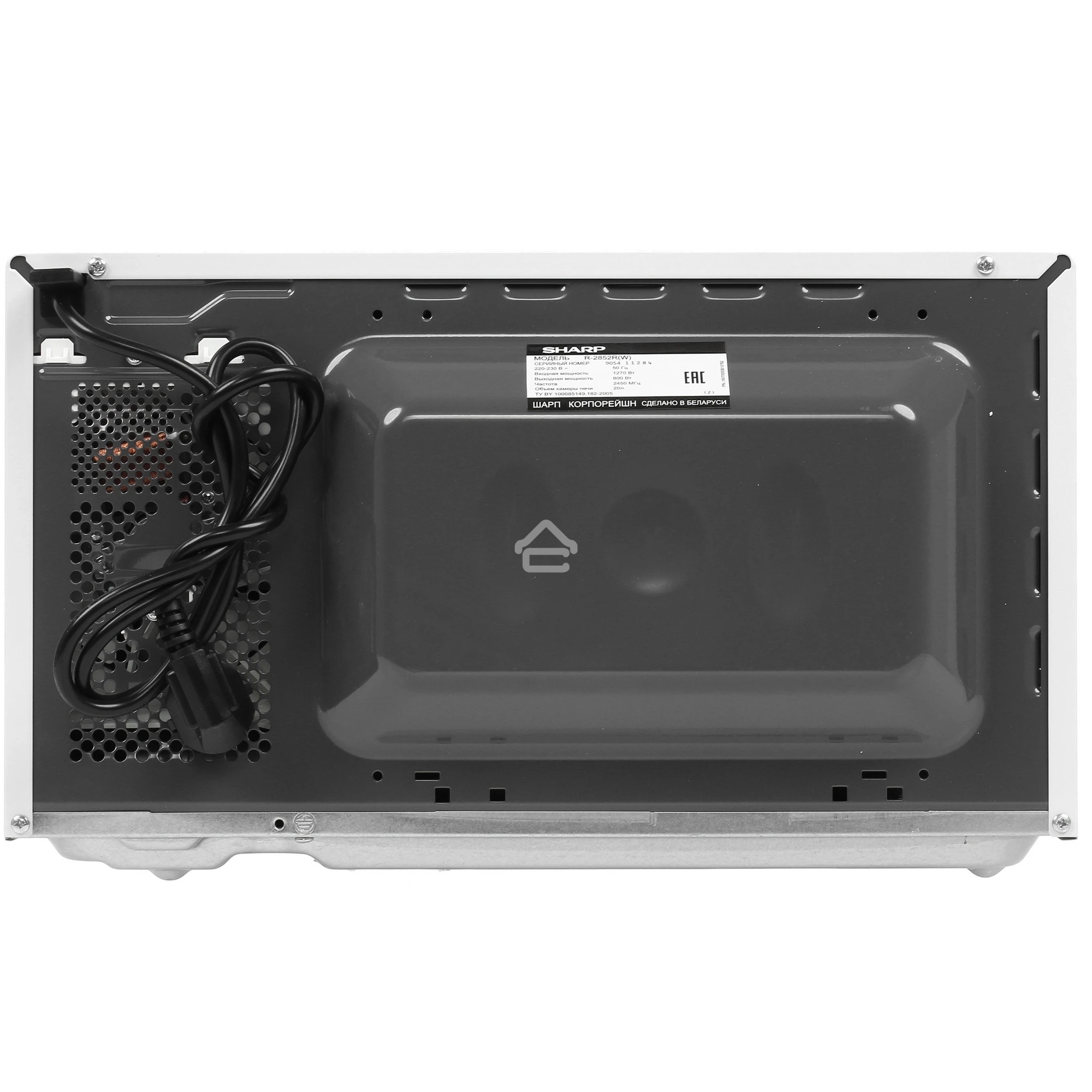 Микроволновая печь Sharp R2852RW белый, 20 л, 800 Вт, переключатели - кнопки/поворотный механизм
