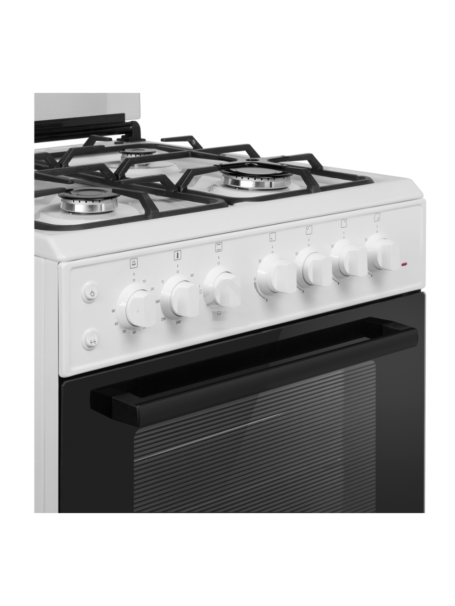Плита комбинированная Maunfeld MGC60ECW04 белый, газовых конфорок 4 шт, духовка электрическая 65 л, 60 см x 88 см x 65 см