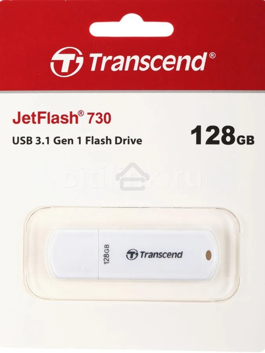Флеш Диск Transcend 128Gb Jetflash 730 TS128GJF730 USB3.0 белый
