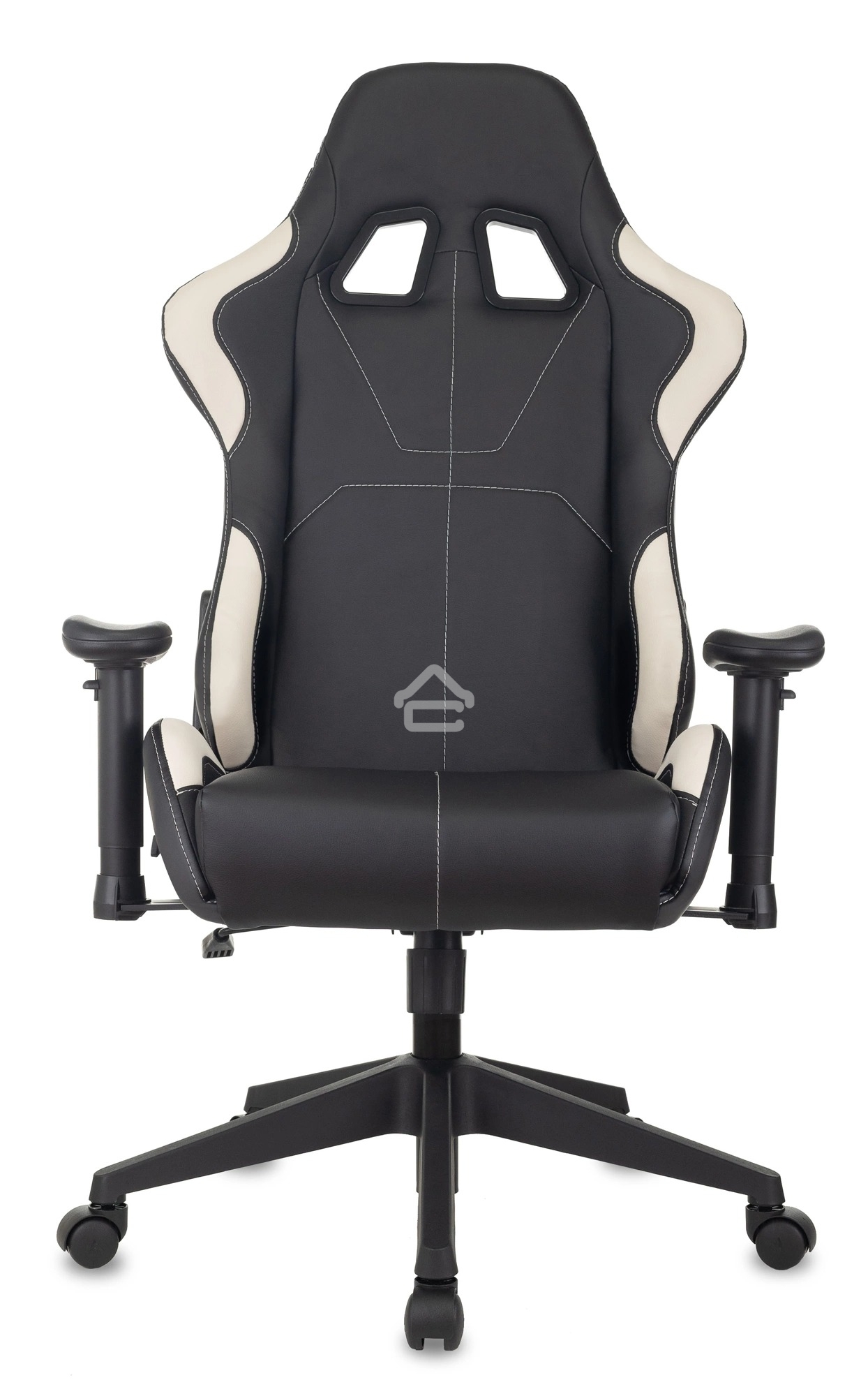 Кресло игровое Бюрократ VIKING 5 AERO WHITE черный/белый искусственная кожа