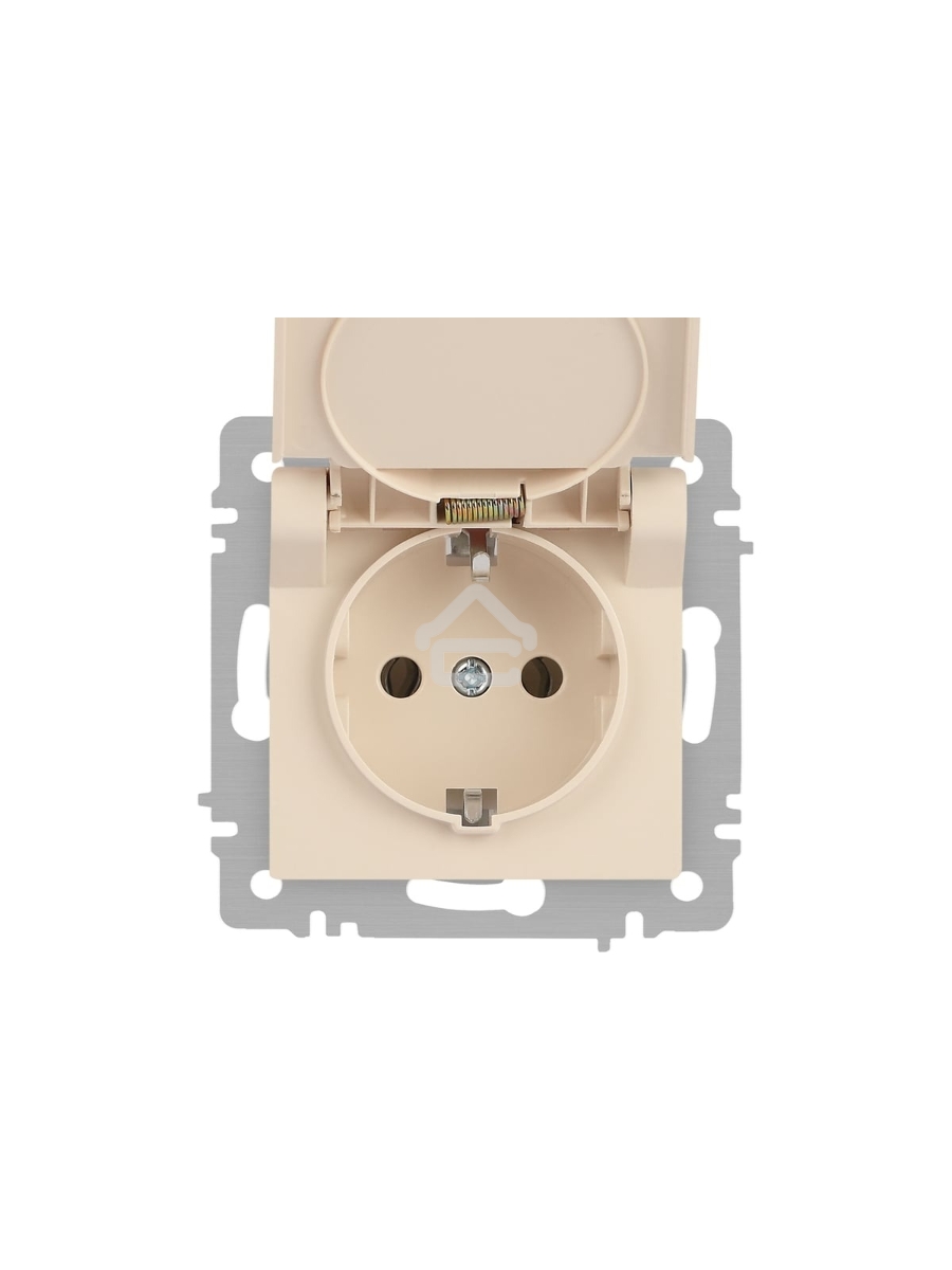 Розетка Intro Accent 6-203-02 2P+E Schuko с крышкой 16А-250В IP20 СУ сл.кость Б0063716