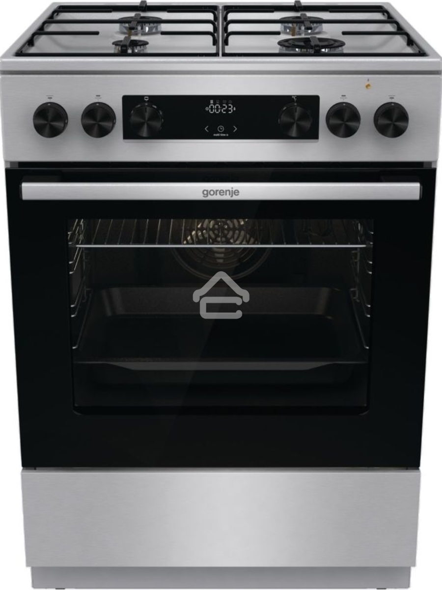 Плита комбинированная Gorenje GKS6C70XJ серый, конфорок 4 газовых, духовка 71 л, 60 см x 85 см x 60 см