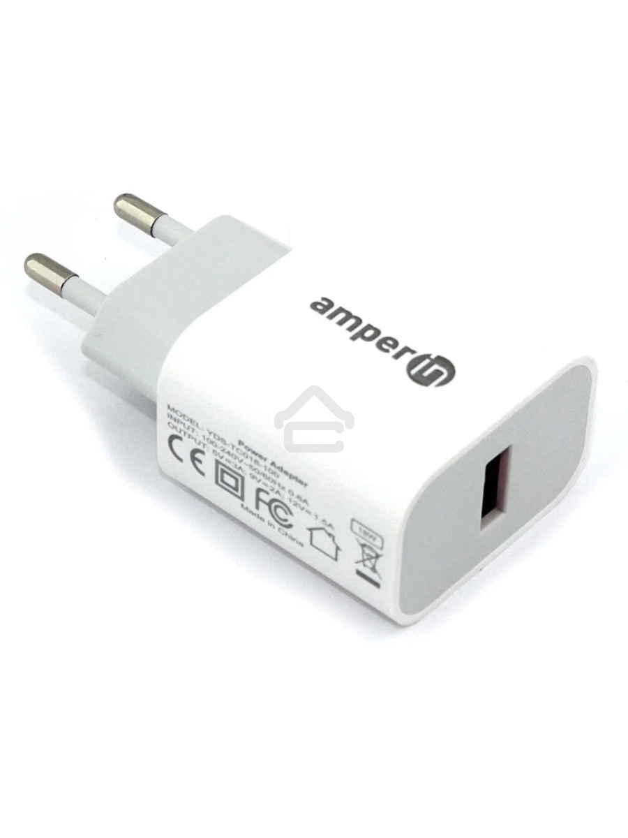 Блок питания (сетевой адаптер) Amperin USB-А, USB-C (YDS-TC045-011) 45W, белый