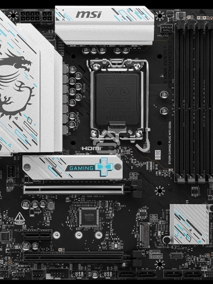 Материнская плата MSI B760M GAMING PLUS WIFI DDR4, LGA1700, Intel B760, 4xDDR4, 4xSATA, 2xM.2, 1xPCIe 4.0 x16, 1xPCIe 4.0 x4, 2xPCIe 3.0 x1, 2xDP, 2xHDMI, 1x2.5Gb LAN, Wi-Fi 6E, Bluetooth 5.3, 4xUSB-A 5Gbps, 6xUSB-A 2.0, 3x3.5 мм, 7.1, mATX