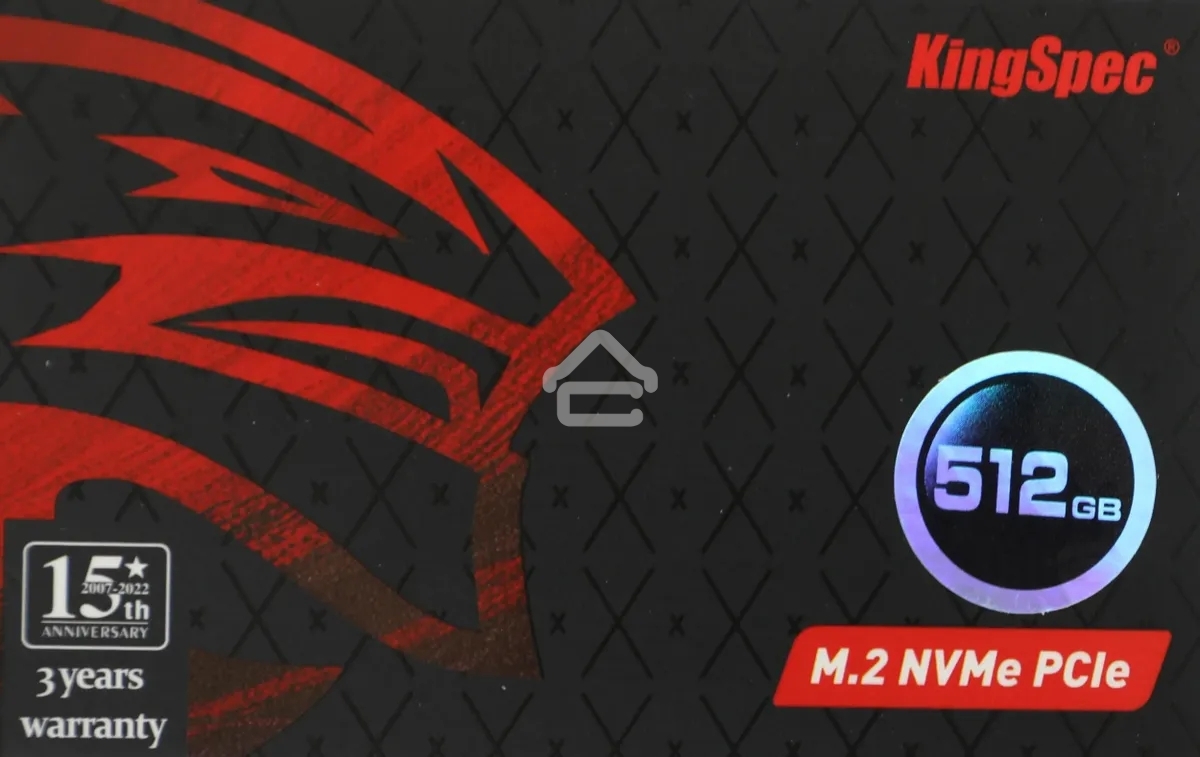 Накопитель SSD KingSpec NE-512, 512Gb, M.2 2280, PCIe 3.0 x4, NVMe, R/W 2400/1700