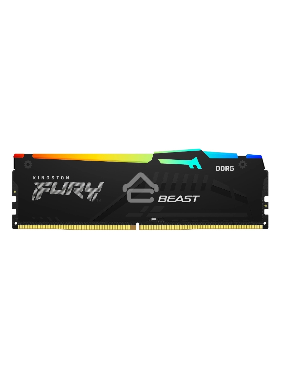 Оперативная память Kingston Fury Beast, DDR5, 16GB (2x8GB), 6000MHz, CL30, DIMM, с радиаторами, RGB, черный