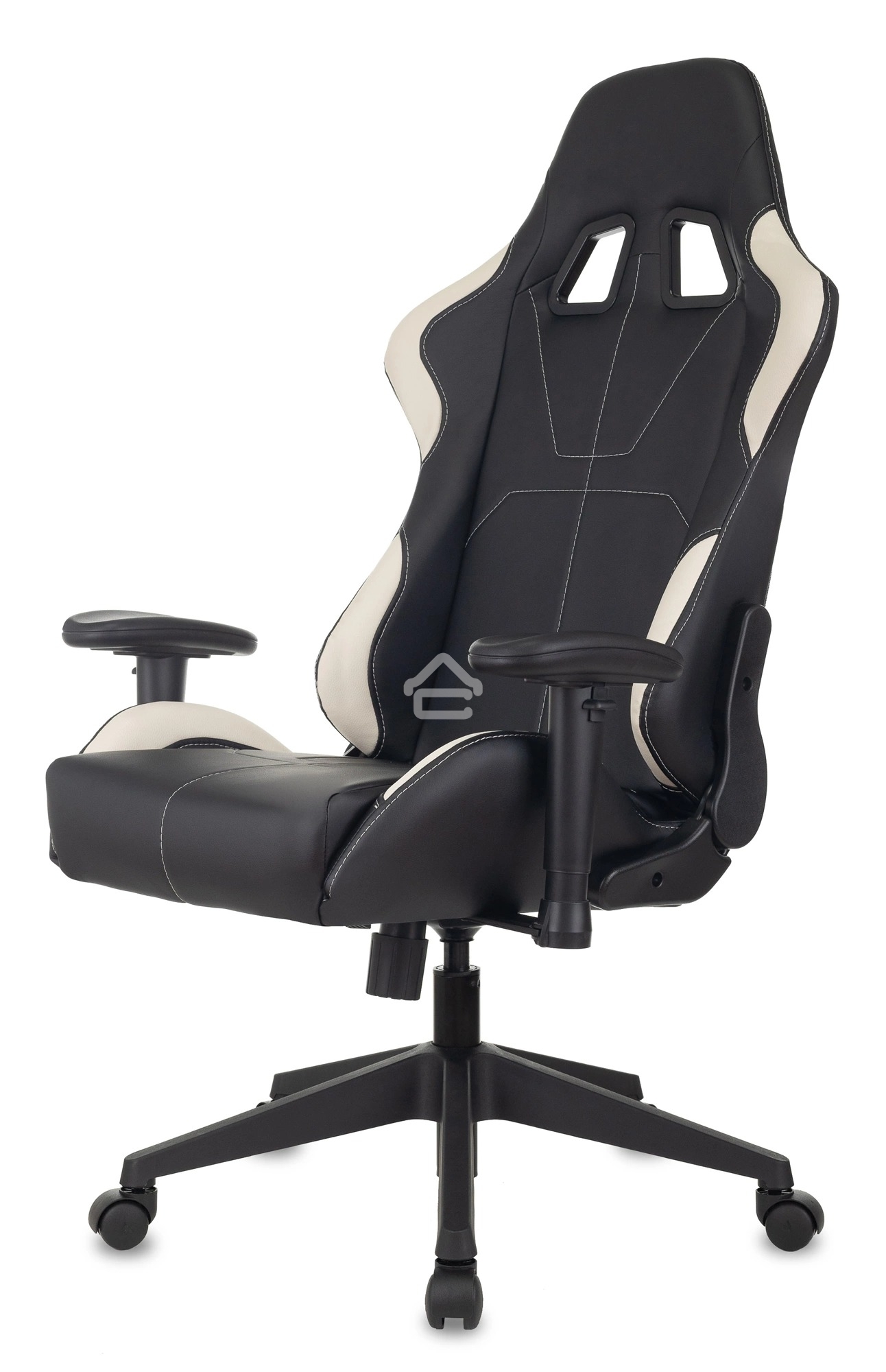 Кресло игровое Бюрократ VIKING 5 AERO WHITE черный/белый искусственная кожа