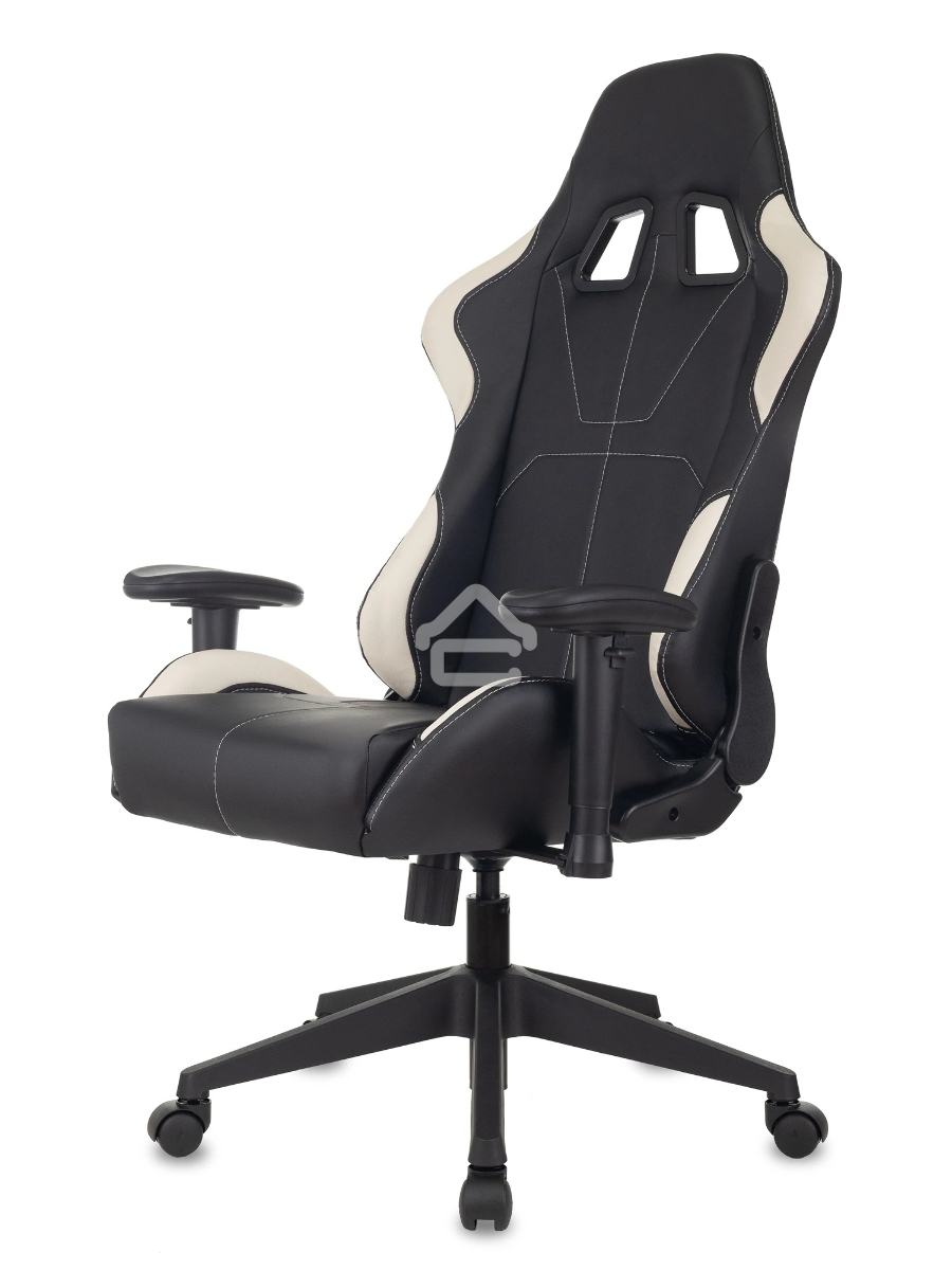 Кресло игровое Бюрократ VIKING 5 AERO WHITE черный/белый искусственная кожа