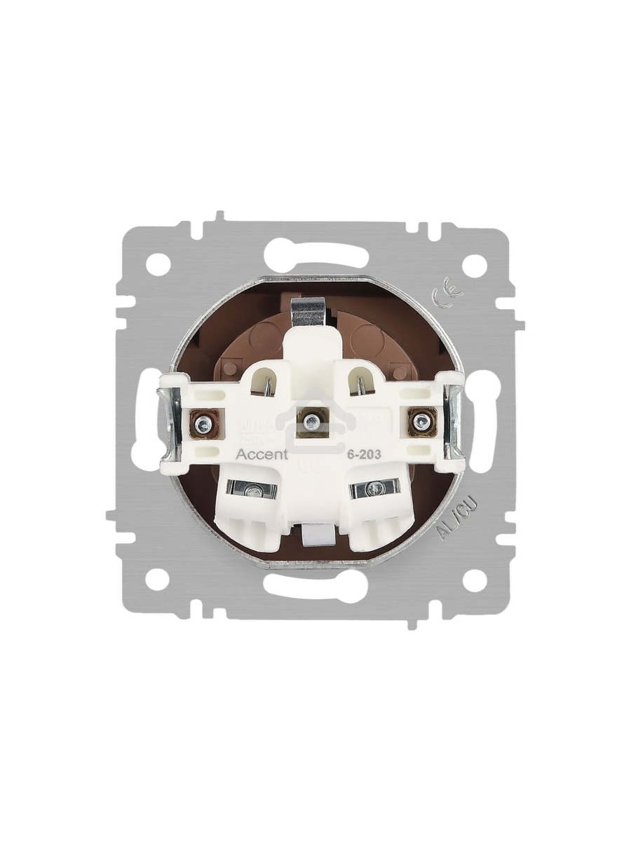Розетка Intro Accent 6-203-02 2P+E Schuko с крышкой 16А-250В IP20 СУ сл.кость Б0063716