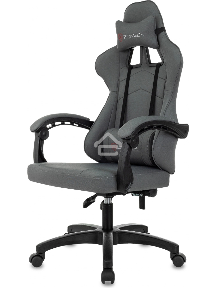 Кресло игровое Zombie Zoom Fabric Neo Grey серый, крестов. пластик