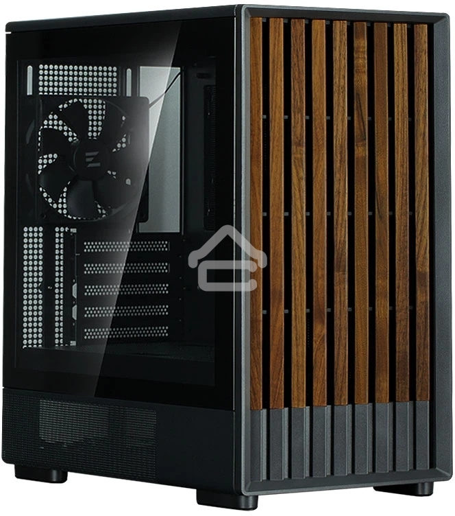 Компьютерный корпус Zalman P10 NAMU, MATX, BLACK, WINDOW, FRONT COVER WALNUT, 2x3.5
