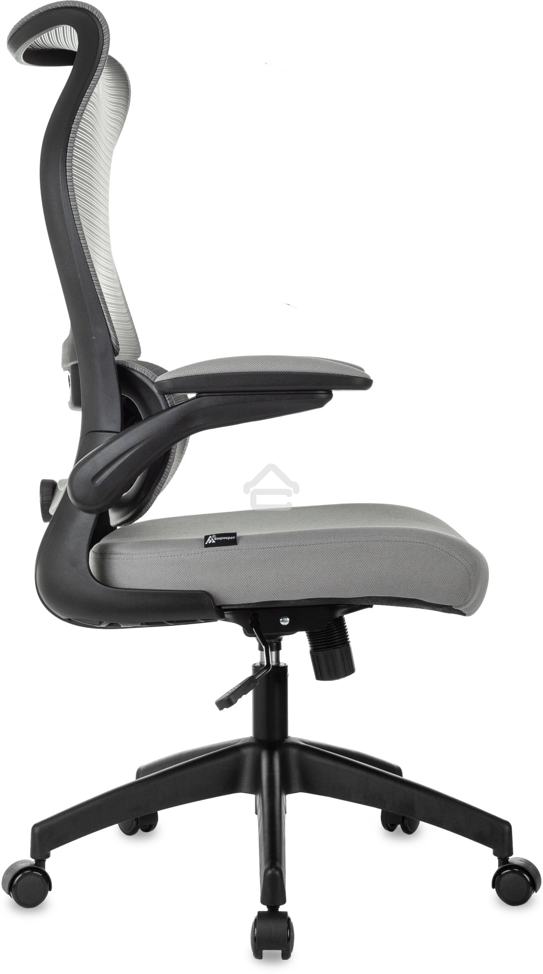 Кресло руководителя Бюрократ Sigma 1 серый, сетка/ткань, крестов. пластик