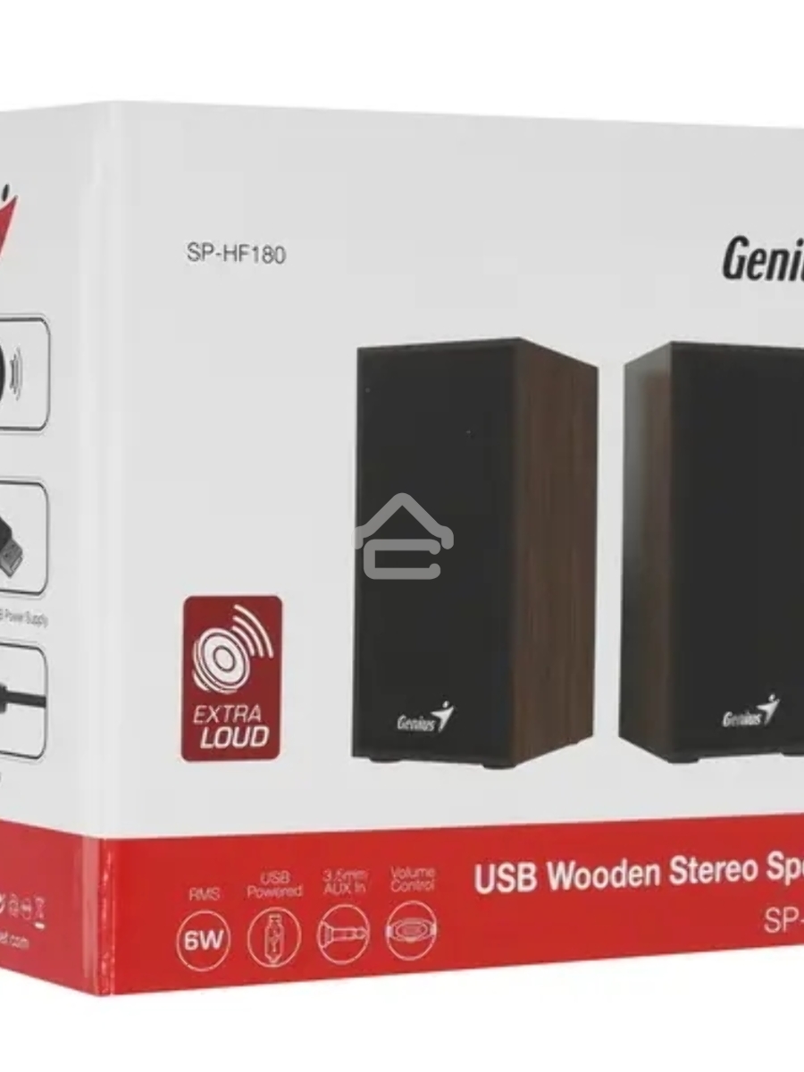 Колонки Genius SP-HF180, 2.0, 2 x 3W, USB-power, Wood