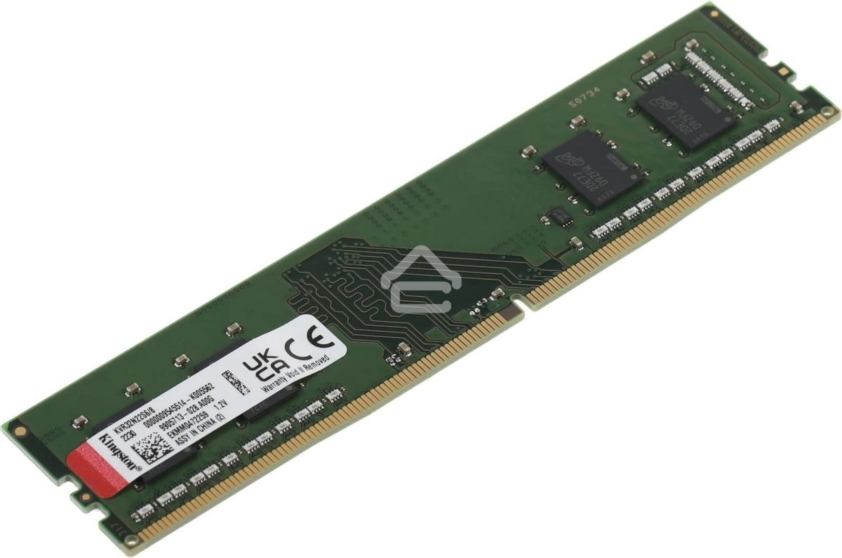 Оперативная память Kingston ValueRAM, DDR4, 8Gb (1x8Gb), 3200MHz, CL22, DIMM