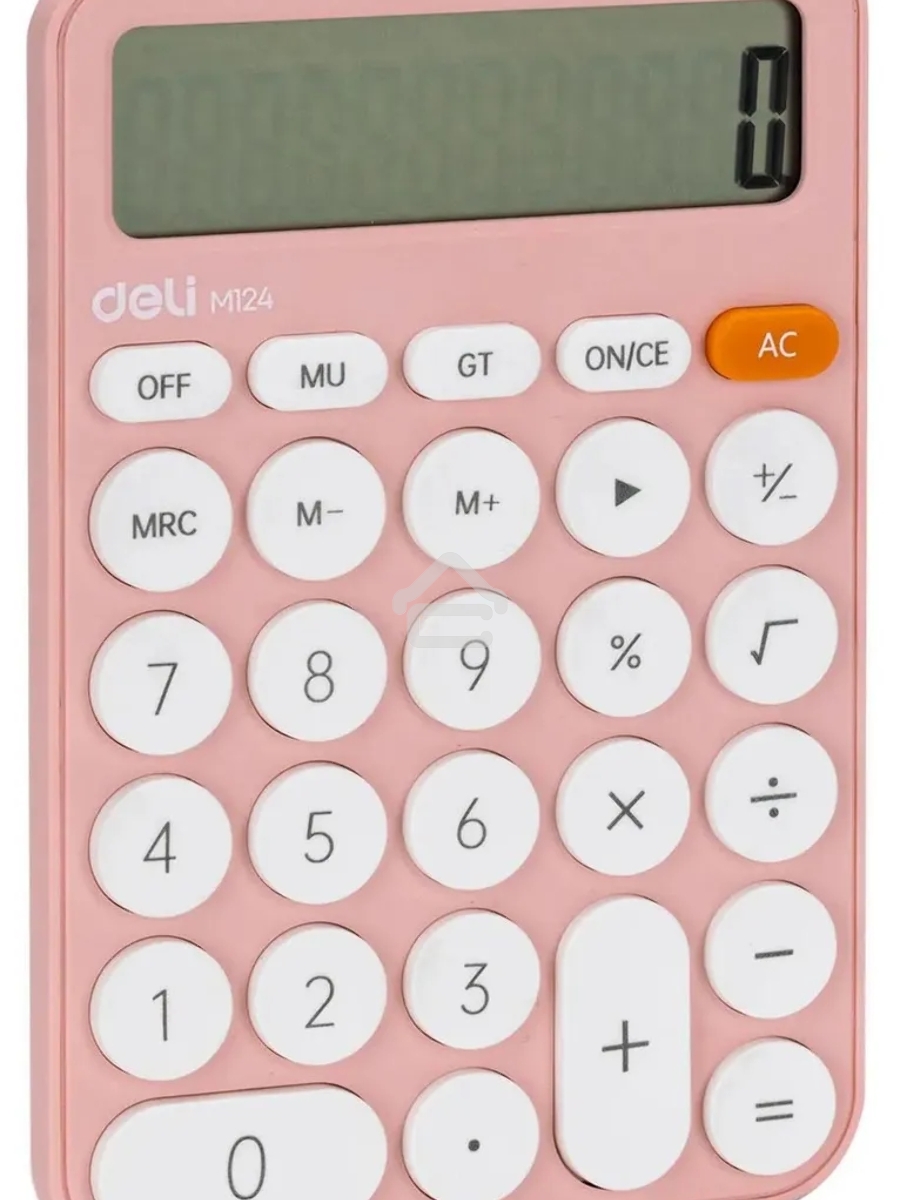 Калькулятор настольный Deli EM124PINK розовый 12-разр.