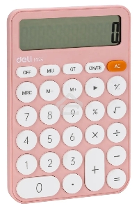 Калькулятор настольный Deli EM124PINK розовый 12-разр.