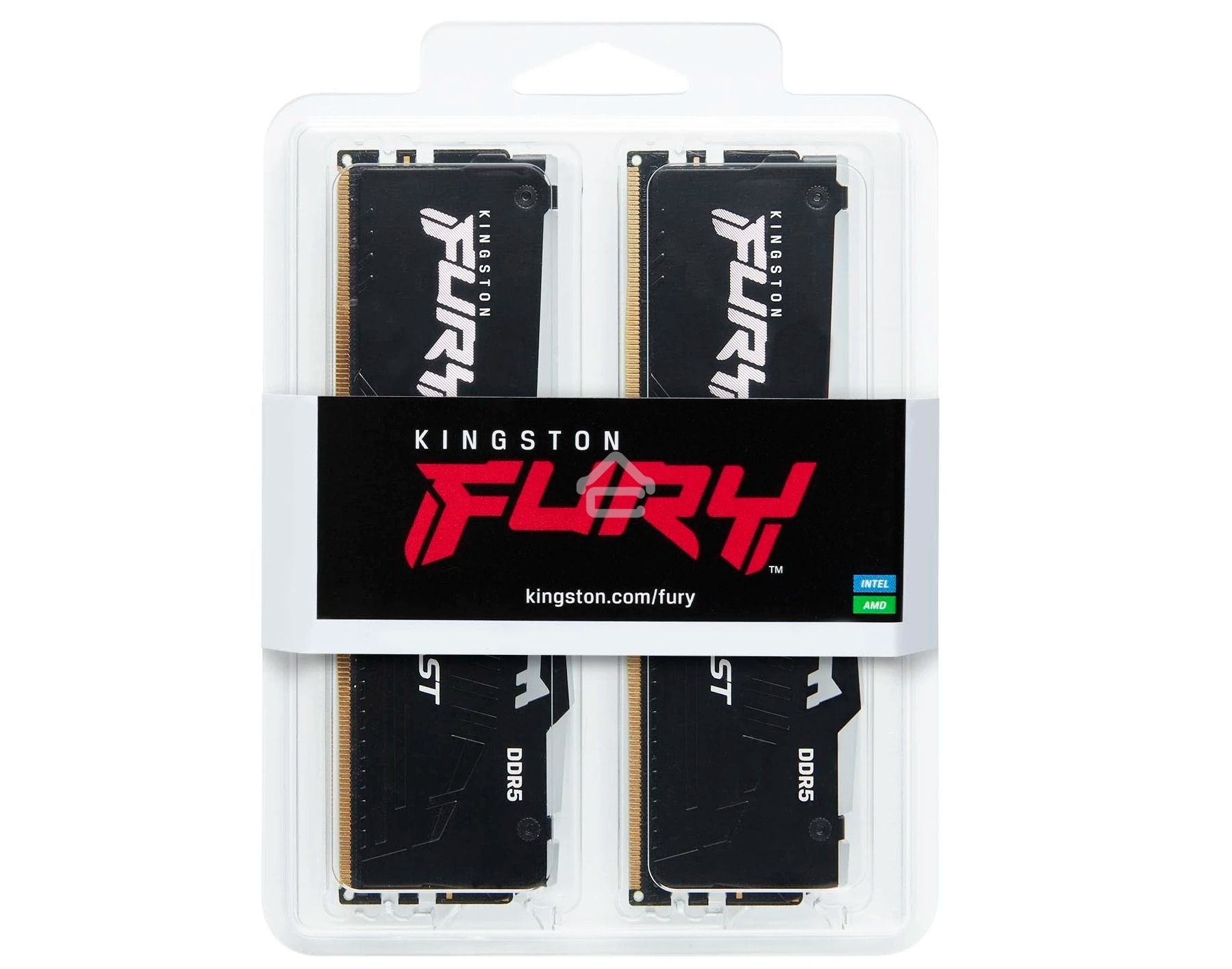 Оперативная память Kingston Fury Beast, DDR5, 16GB (2x8GB), 6000MHz, CL30, DIMM, с радиаторами, RGB, черный
