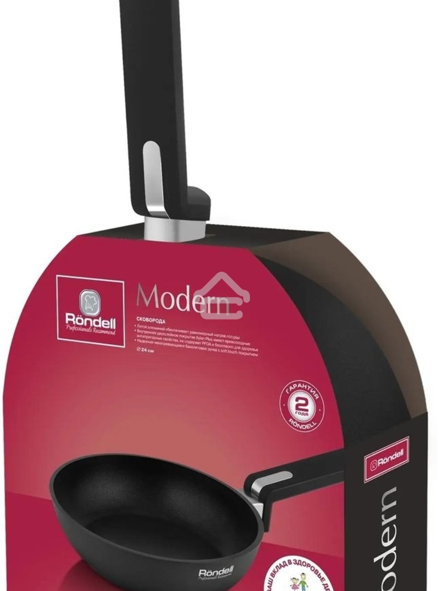 Сковорода Rondell Modern RDA-1720, 24см, без крышки, черный