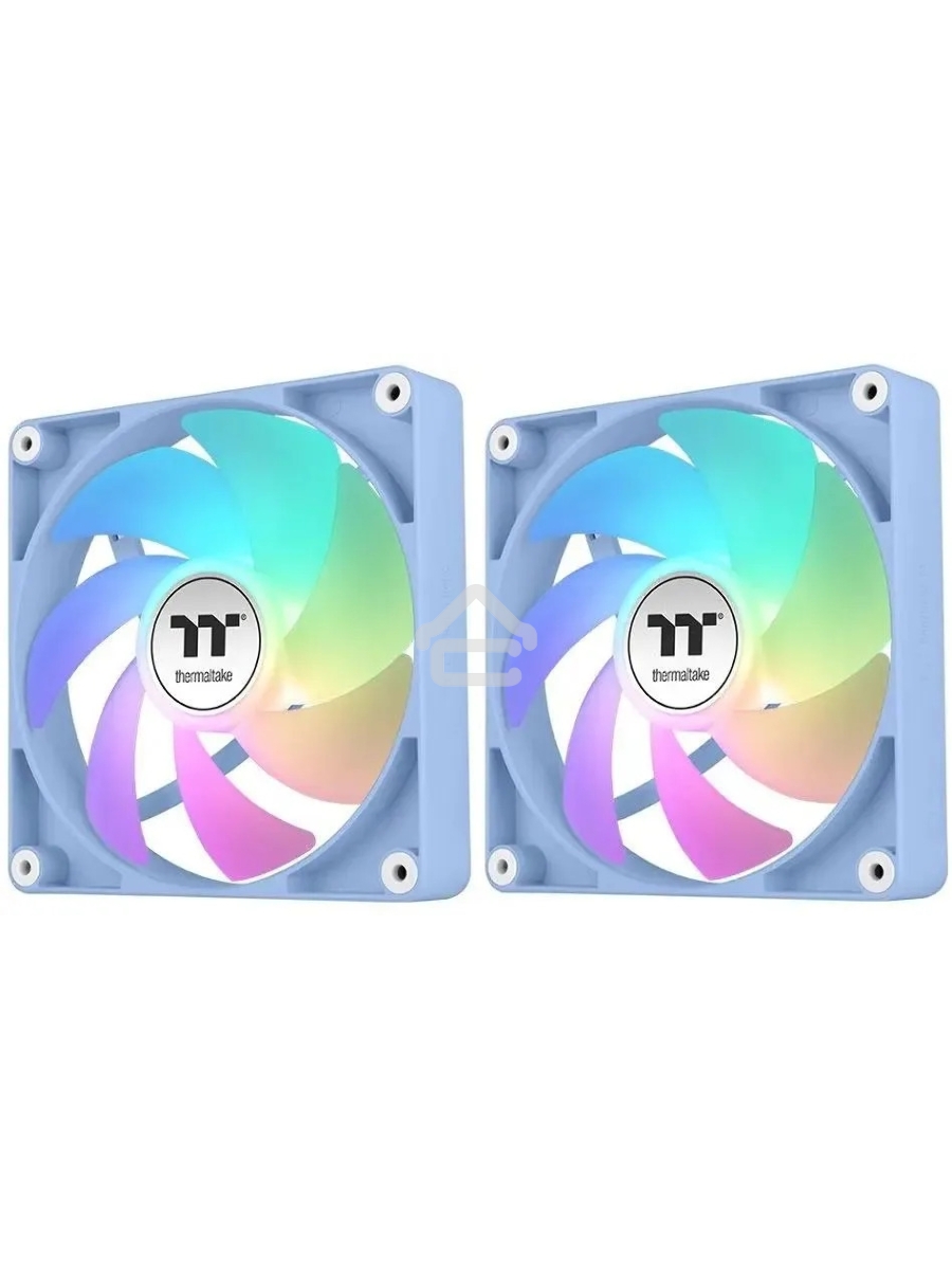 Комплект вентиляторов для корпуса Thermaltake CT120 ARGB (2 шт.) голубой, 120 мм, 2000 об/мин, 25.8 дБ, 4 pin