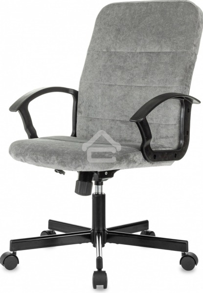 Кресло офисное Бюрократ Triest Fabric серый Light-19 крестов. металл черный