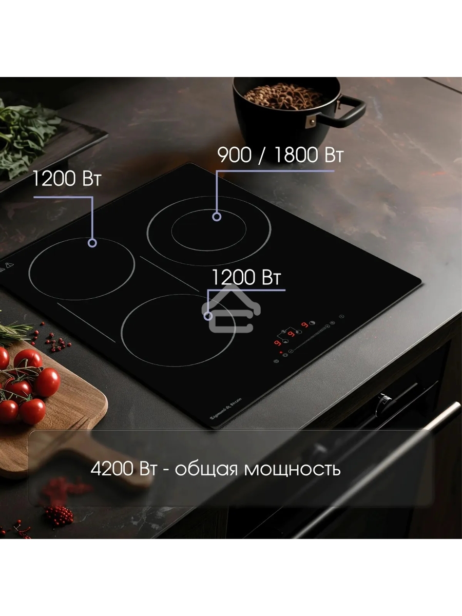 Электрическая варочная панель Zigmund & Shtain CN 42.4 B Hi-Light, независимая, черный