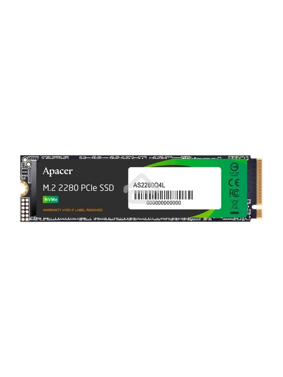Накопитель SSD Apacer AS2280Q4L, 256Gb, M.2 2280, PCIe Gen4x4, NVMe 1.4, R/W 3300/1300