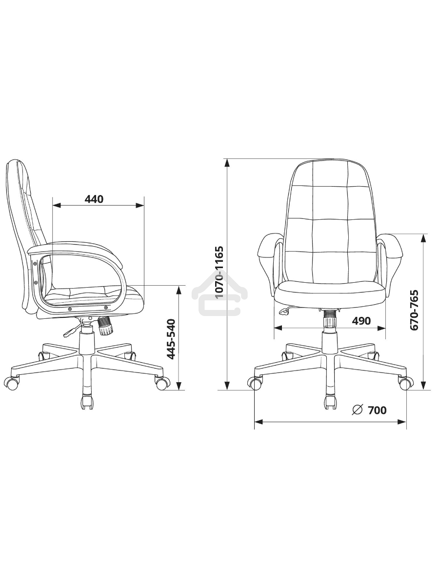 Кресло руководителя Бюрократ CH 002 Fabric 3C11 черный, крестов. пластик