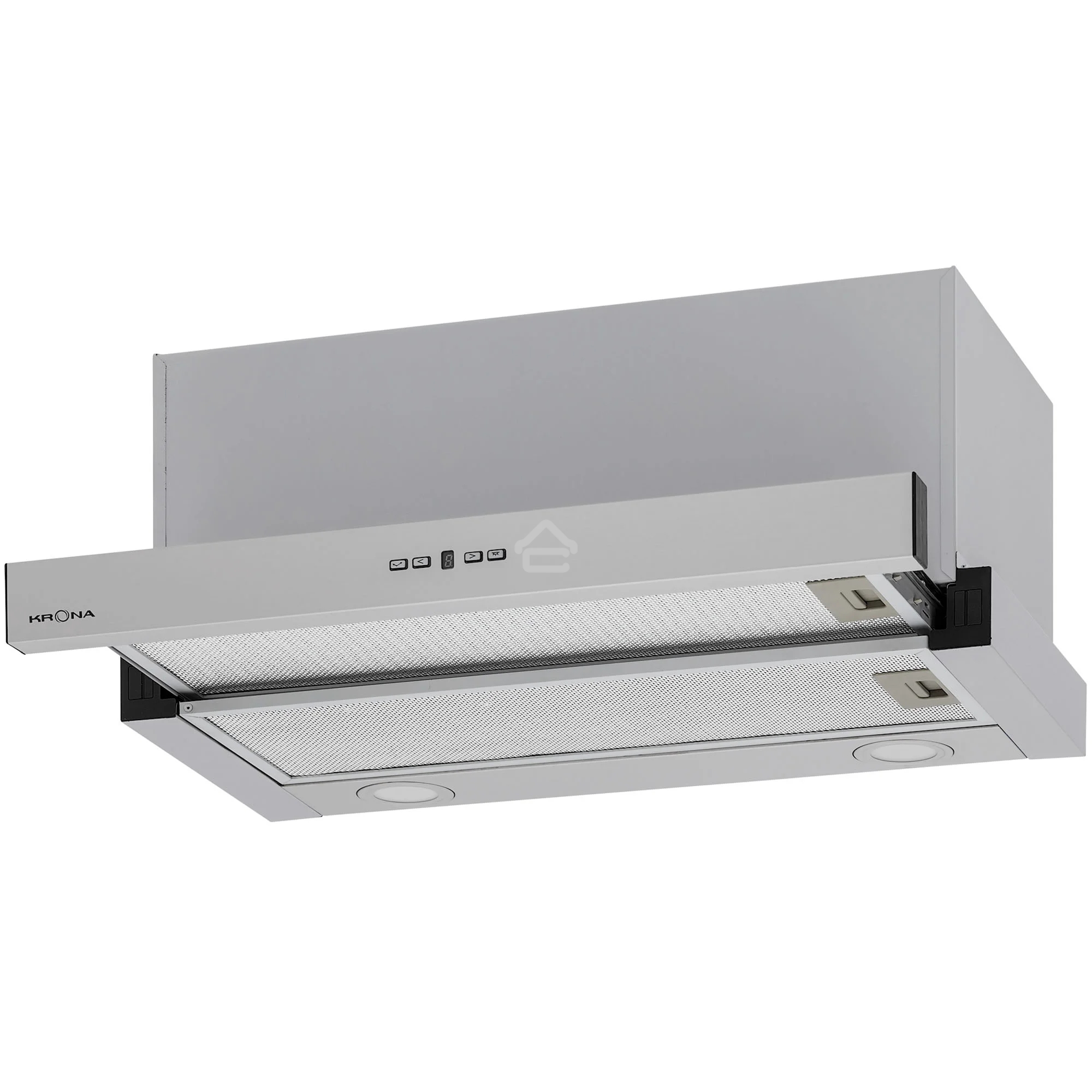 Вытяжка встраиваемая KRONA Kamilla T Power 600 inox нержавеющая сталь, 60 см, 1300 куб. м/ч, 61 дБ