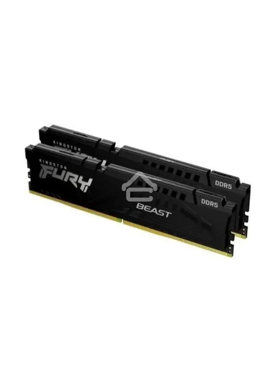 Оперативная память Kingston Fury Beast, DDR5, 16GB (2x8GB), 6000MHz, CL36, DIMM, с радиаторами, RGB, черный