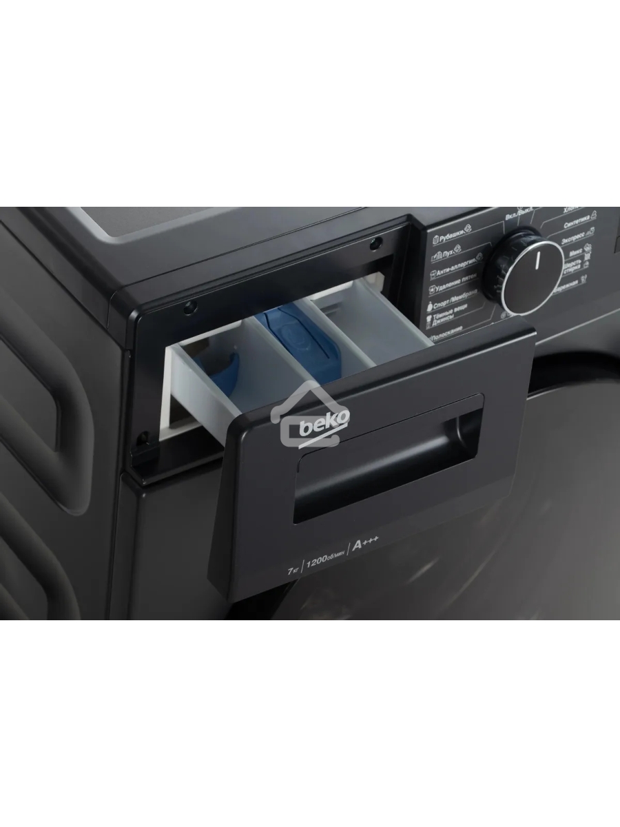 Стиральная машина Beko WSPE7612A антрацит, загрузка фронтальная 7 кг, 1200 об/мин., класс: А