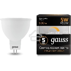 Лампа светодиодная Gauss LED MR16 GU5.3-dim 5W 2700K диммируемая