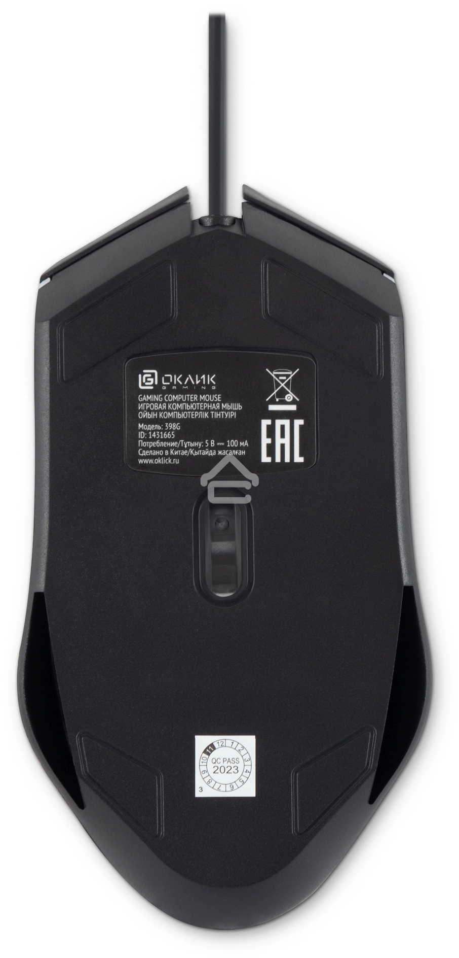 Мышь проводная Oklick 398G черный, 2400 dpi, USB, кнопки - 4